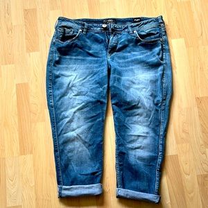 Silver plus size boyfriend jeans, size 18